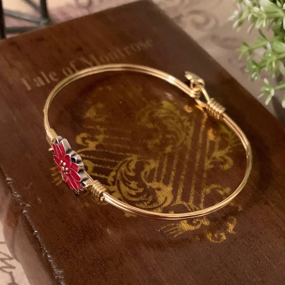 Luca + Danni Gold Bracelet with Poinsettia Flower - Picture 7 of 17